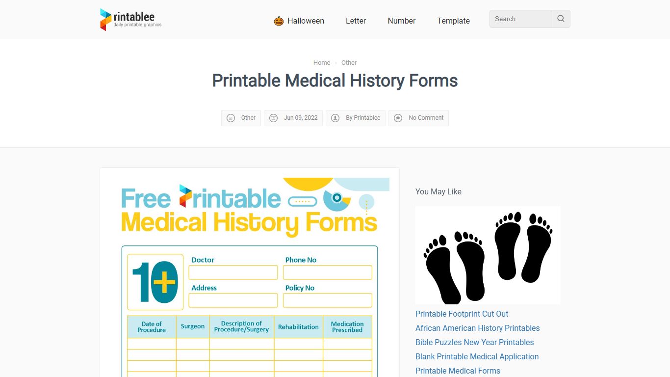 10 Best Free Printable Medical History Forms - printablee.com